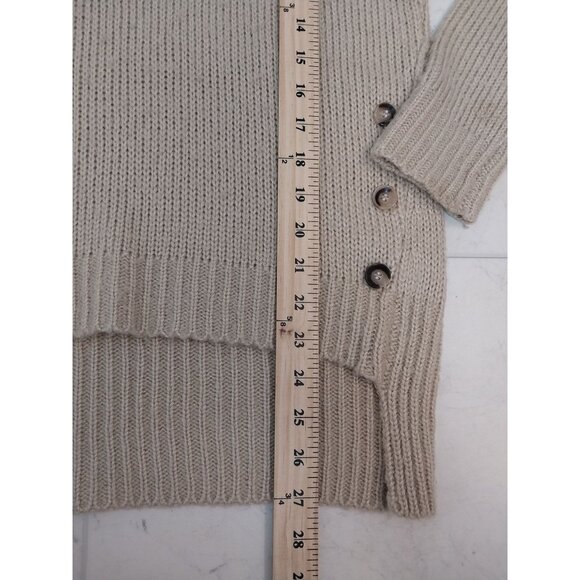 Paper Crane Tan Hooded Oversized Knit Long Sleeve Sweater Shirt Sz S/M - Picture 8 of 9
